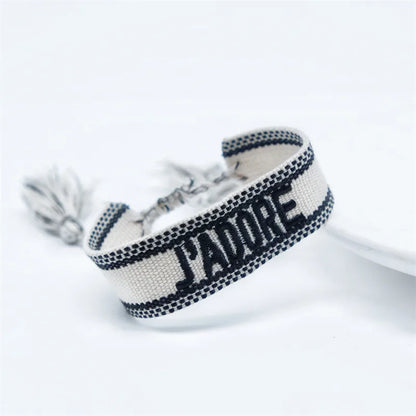 Ethnic Style Letter Rope Braid Unisex Bracelets