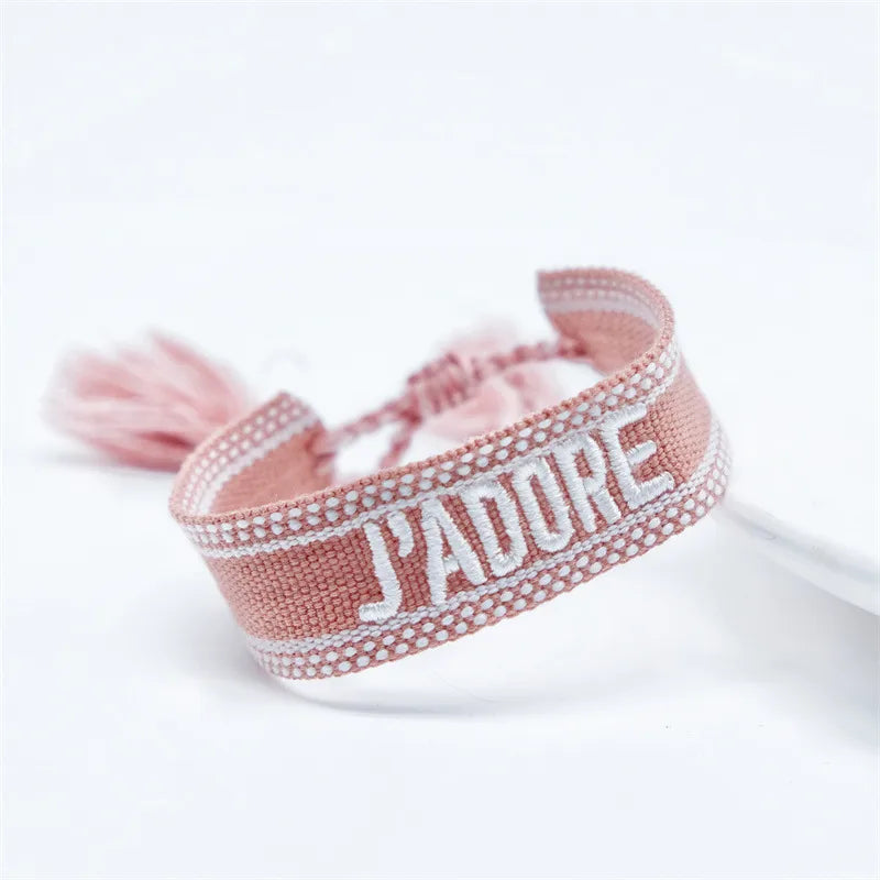 Ethnic Style Letter Rope Braid Unisex Bracelets