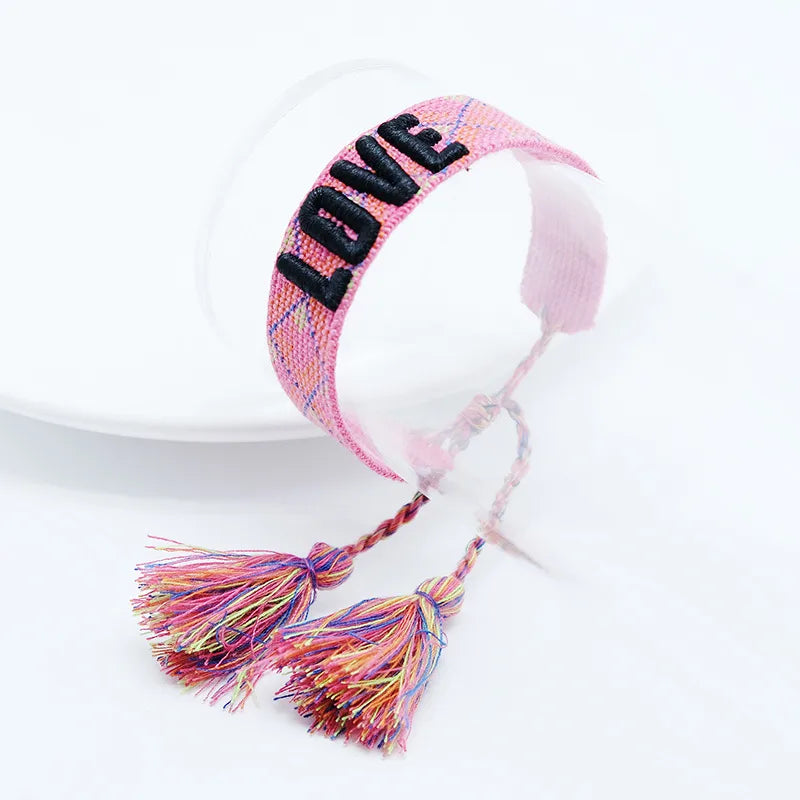 Ethnic Style Letter Rope Braid Unisex Bracelets