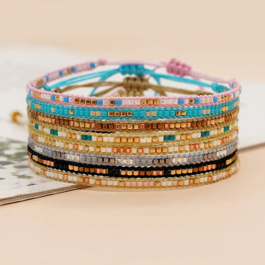 Ethnic Style Multicolor Glass Wholesale Bracelets