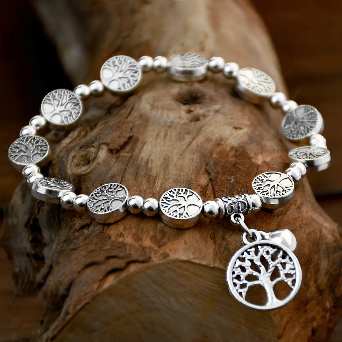 1 Piece Ethnic Style Round Tree Alloy Plating Unisex Bracelets