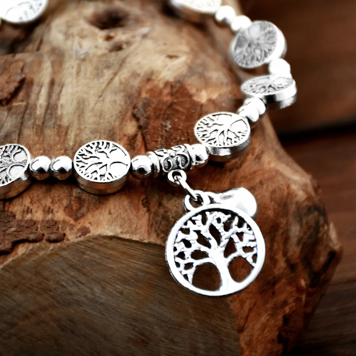 1 Piece Ethnic Style Round Tree Alloy Plating Unisex Bracelets