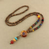 1 Piece Ethnic Style Round Wood Soft Clay Copper Beaded Unisex Necklace