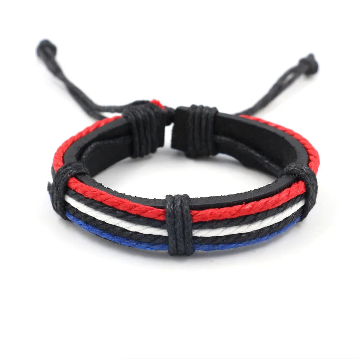 1 Piece Ethnic Style Stripe Pu Leather Knitting Unisex Bracelets