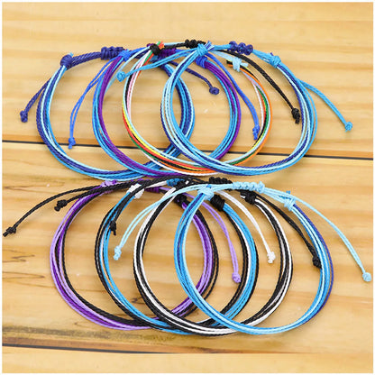 Ethnic Style Waves Wax Line Knitting Unisex Bracelets