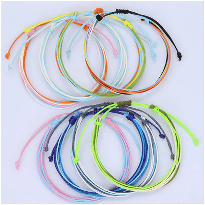 Ethnic Style Waves Wax Line Knitting Unisex Bracelets