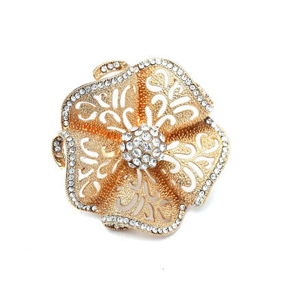 1 Piece Exaggerated Flower Alloy Plating Inlay Artificial Diamond Women's Rings