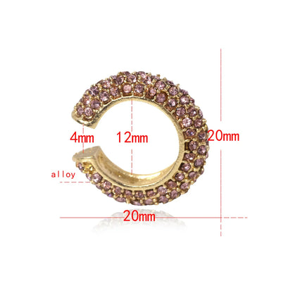 1 Piece Exaggerated Shiny C Shape Inlay Copper Rhinestones Ear Cuffs