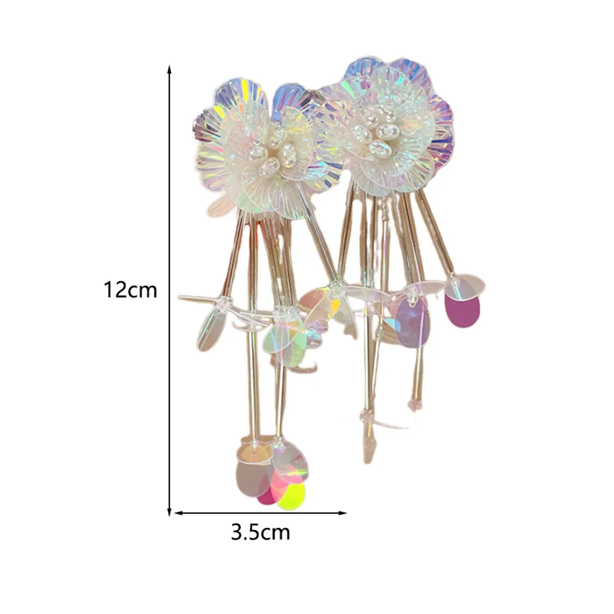 1 Piece Exaggerated Sweet Flower Flowers Imitation Pearl Alloy Acrylic Drop Earrings