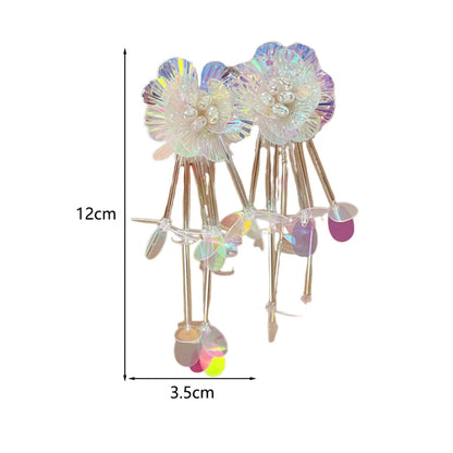 1 Piece Exaggerated Sweet Flower Flowers Imitation Pearl Alloy Acrylic Drop Earrings