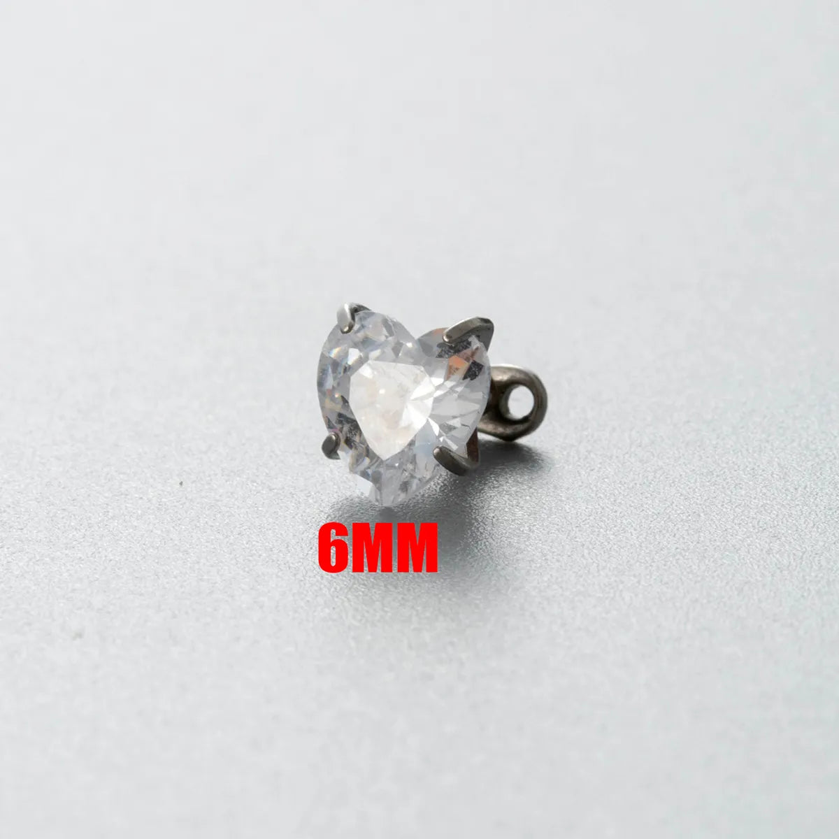 1 Piece Eyebrow Studs Casual Classic Style Heart Shape 316 Stainless Steel  Inlay Zircon Eyebrow Studs