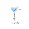 1 Piece Eyebrow Studs Sexy Sweet Heart Shape 316 Stainless Steel  Copper Plating Inlay Acrylic White Gold Plated