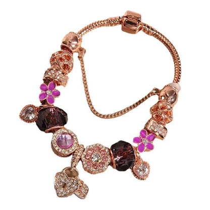 1 Piece Fairy Style Leaf Crown Flower Artificial Crystal Plating Women's Bracelets