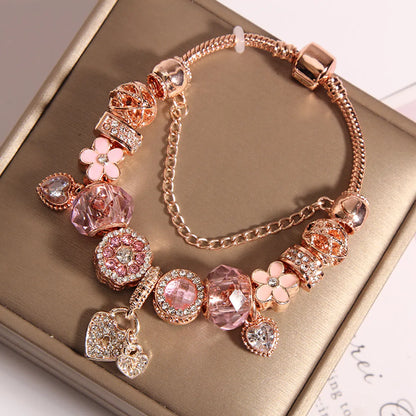 1 Piece Fairy Style Leaf Crown Flower Artificial Crystal Plating Women's Bracelets