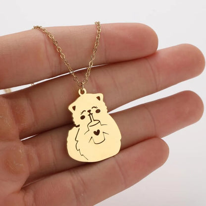 Titanium Steel Fashion Plating Animal Necklace