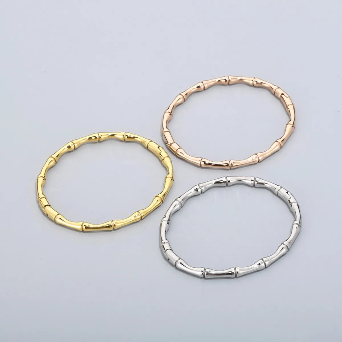 Fashion Bamboo Joint Titanium Steel Plating Bangle