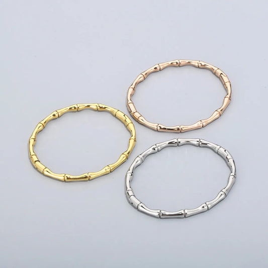 Fashion Bamboo Joint Titanium Steel Plating Bangle