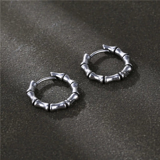 1 Piece Fashion Bamboo Titanium Steel Plating Men'S Earrings