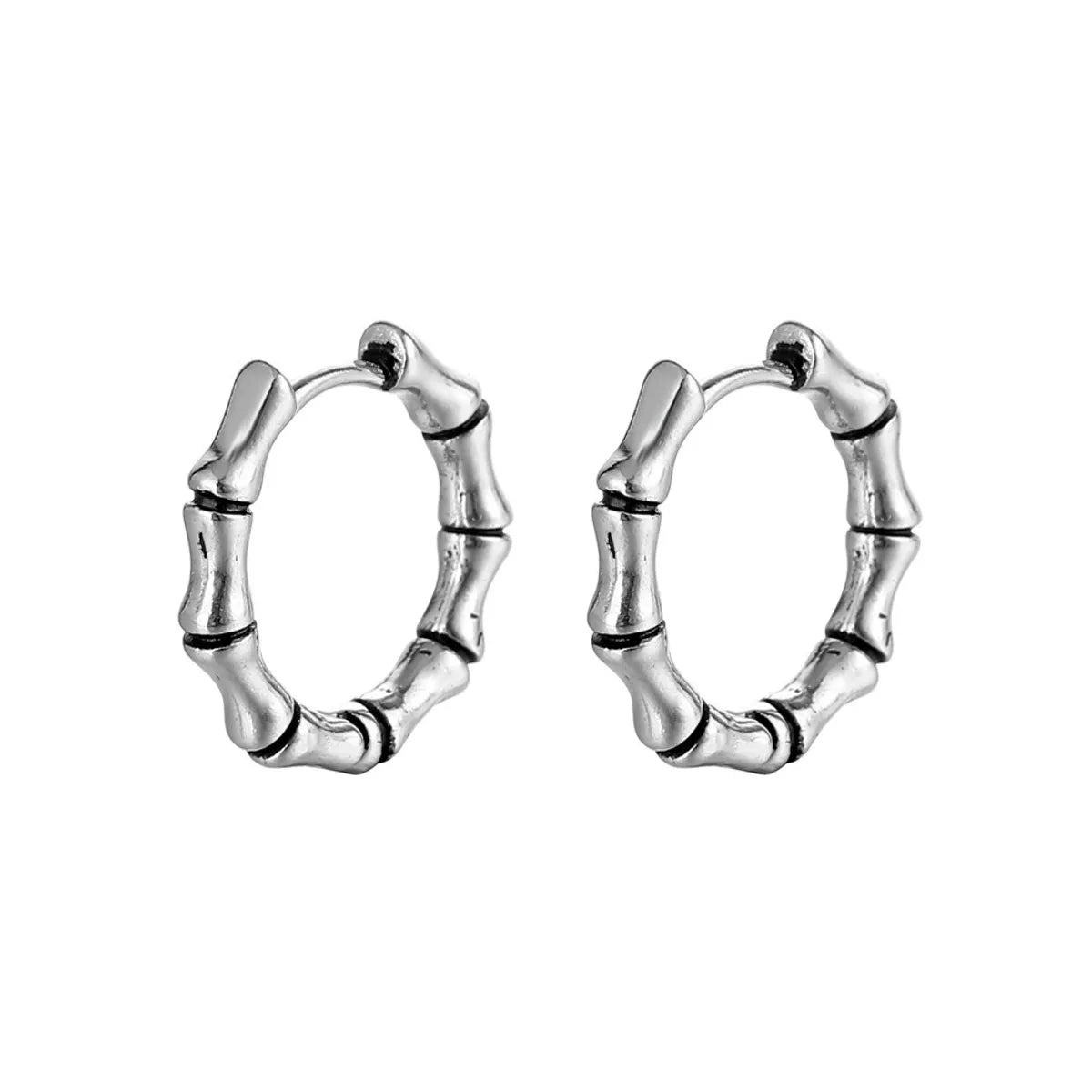 1 Piece Fashion Bamboo Titanium Steel Plating Men'S Earrings