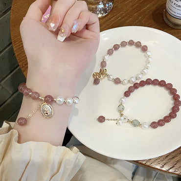 1 Piece Fashion Bear Flower Crystal Women's Bracelets