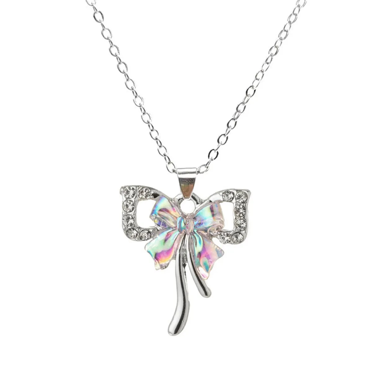 1 Piece Fashion Bow Knot Alloy Plating Inlay Zircon Women's Pendant Necklace