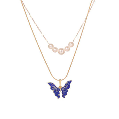 1 Piece Fashion Butterfly Alloy Pearl Women'S Layered Necklaces