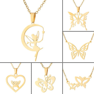 1 Piece Fashion Butterfly Stainless Steel Plating Necklace