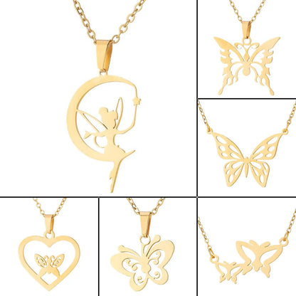 1 Piece Fashion Butterfly Stainless Steel Plating Necklace