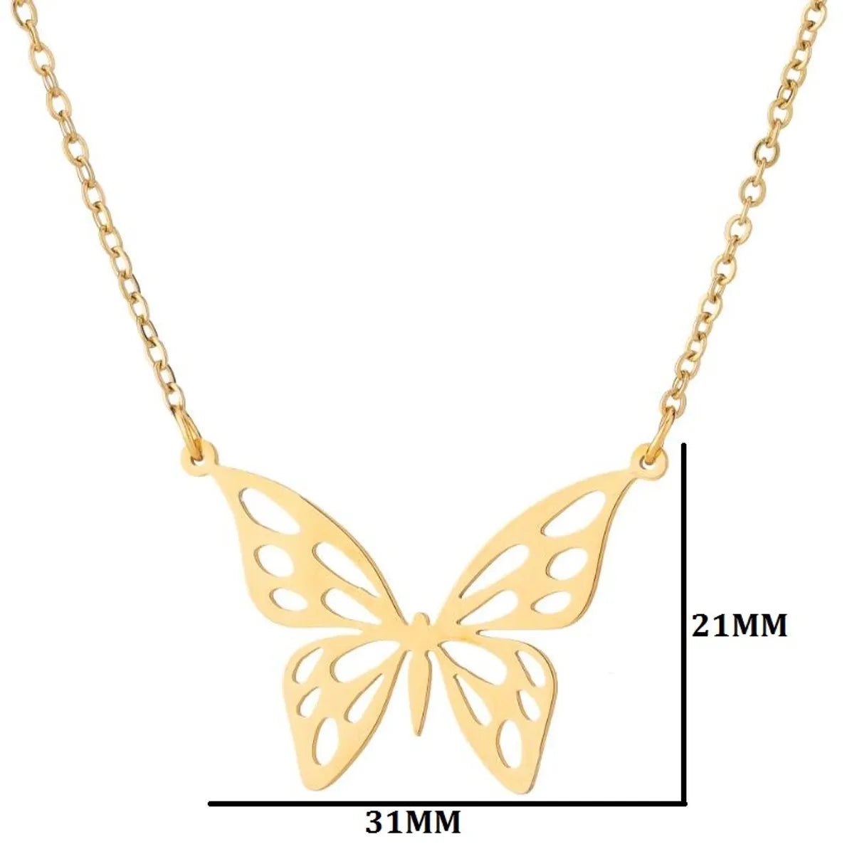 1 Piece Fashion Butterfly Stainless Steel Plating Necklace