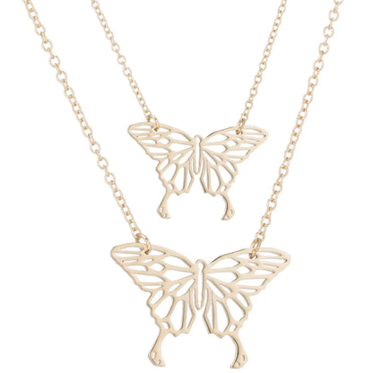 Stainless Steel Fashion Plating Butterfly Pendant Necklace