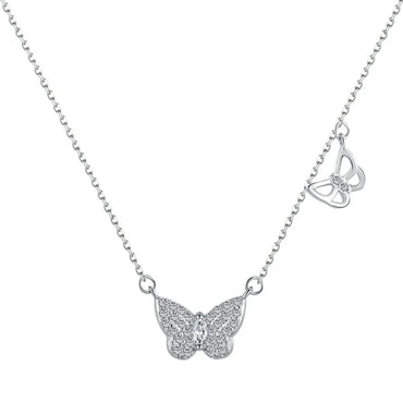 1 Piece Fashion Butterfly Sterling Silver Plating Inlay Zircon Necklace