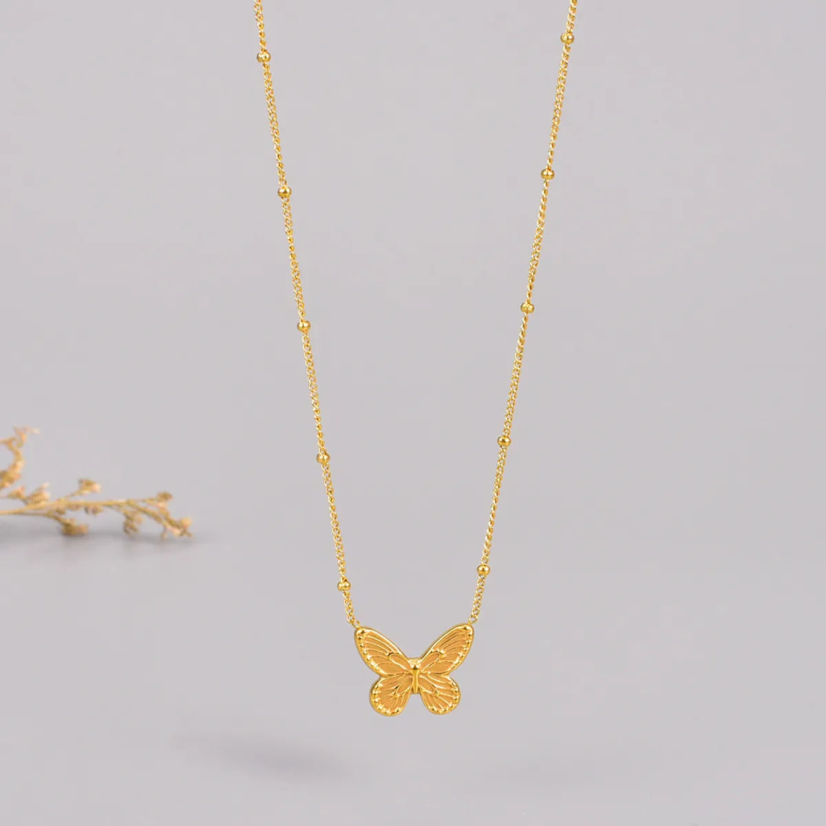 1 Piece Fashion Butterfly Titanium Steel Plating Necklace