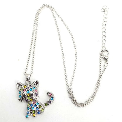 1 Piece Fashion Cat Alloy Diamond Rhinestones Women'S Pendant Necklace