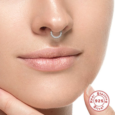 1 Piece Fashion Circle Silver Plating Inlay Zircon Nose Ring