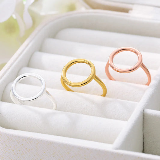 1 Piece Fashion Circle Stainless Steel Plating Open Ring