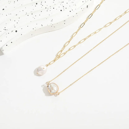 1 Piece Fashion Classic Style Commute Jewelry Freshwater Pearl Plating Pendant Necklace