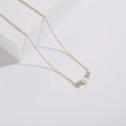 1 Piece Fashion Classic Style Commute Simple Copper Plating Copper Zircon Necklace