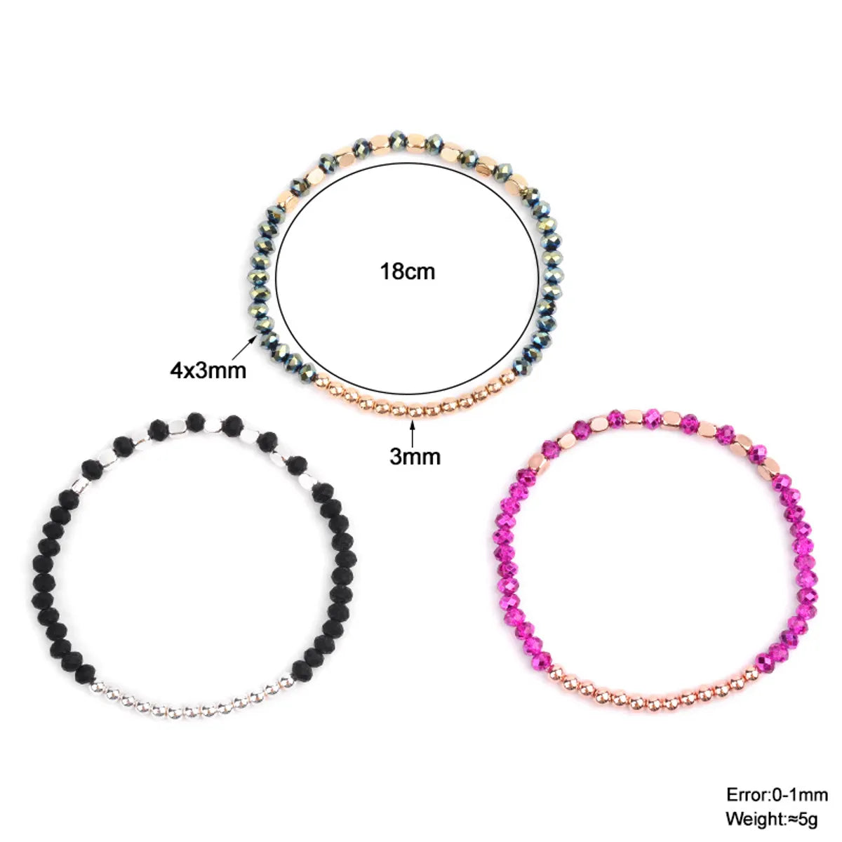 Fashion Color Block Arylic Artificial Crystal Wholesale Bracelets