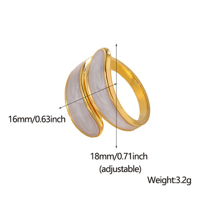 Fashion Color Block Stainless Steel Plating Open Ring