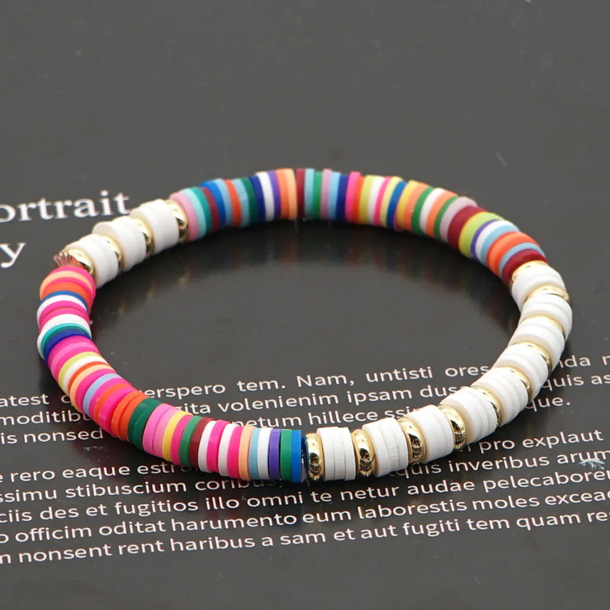 1 Piece Fashion Color Block Stainless Steel Soft Clay Beaded Women's Bracelets