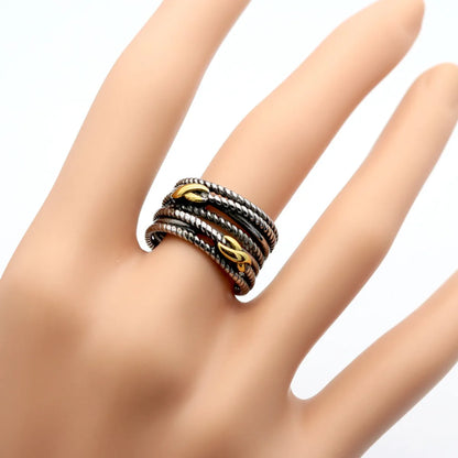 1 Piece Fashion Color Block Titanium Steel Plating Rings