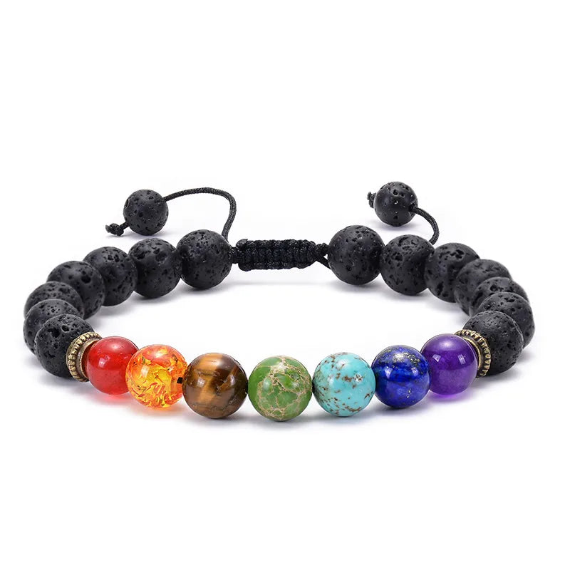 1 Piece Fashion Colorful Natural Stone Beaded Unisex Bracelets