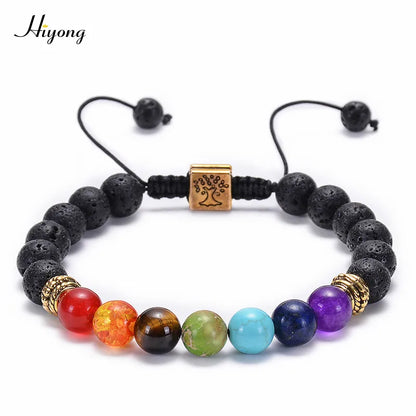 1 Piece Fashion Colorful Natural Stone Beaded Unisex Bracelets