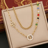 Wholesale Fashion Commute Cross Heart Shape Stainless Steel Plating 18K Gold Plated Layered Necklaces