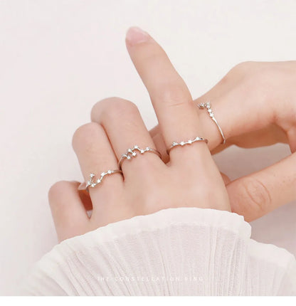 1 Piece Fashion Constellation Copper Plating Inlay Zircon Open Ring