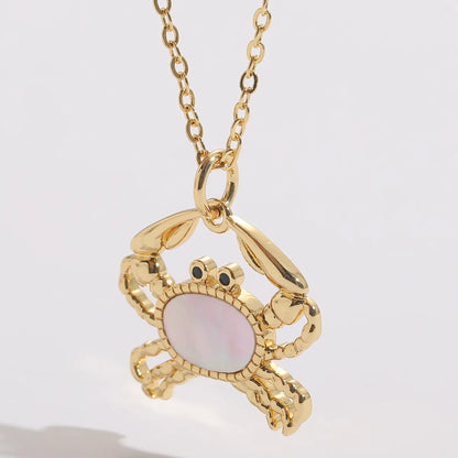 1 Piece Fashion Crab Copper Plating Copper Pendant Necklace