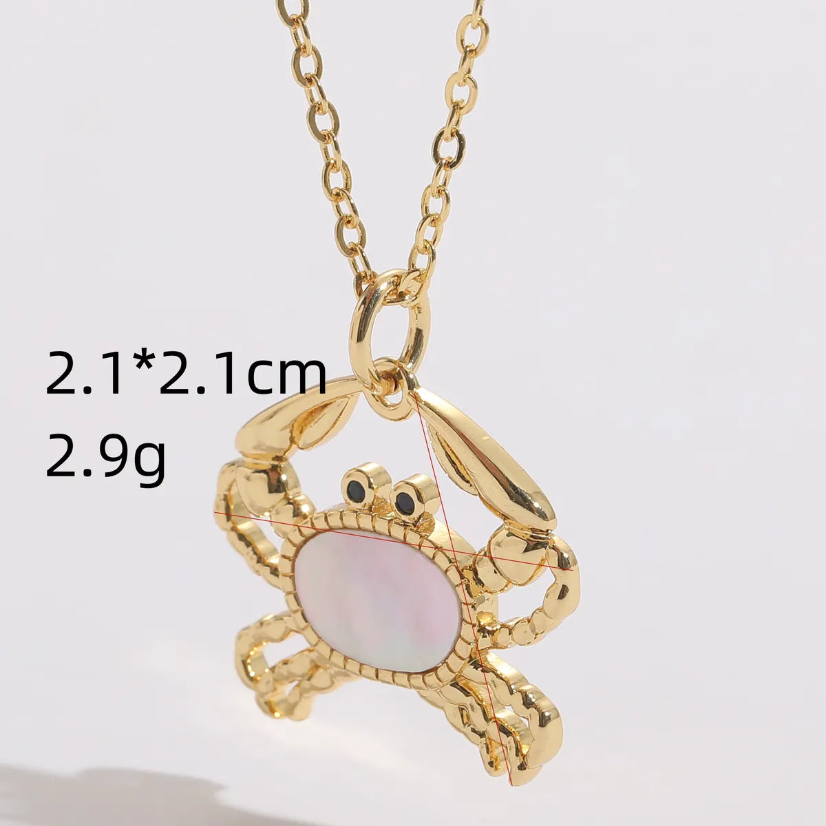 1 Piece Fashion Crab Copper Plating Copper Pendant Necklace