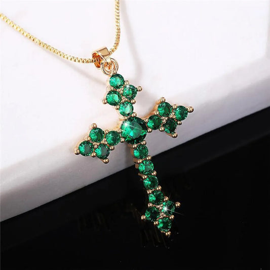 1 Piece Fashion Cross Alloy Plating Zircon Women's Necklace