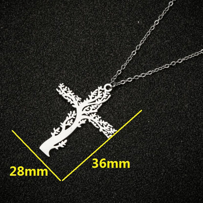 1 Piece Fashion Cross Stainless Steel Titanium Steel Plating Pendant Necklace