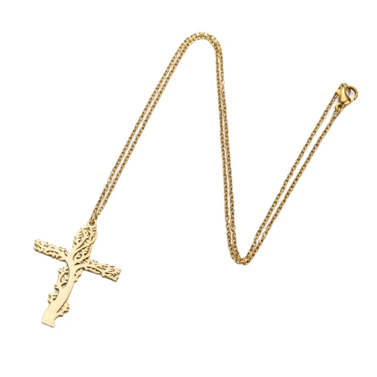 1 Piece Fashion Cross Stainless Steel Titanium Steel Plating Pendant Necklace